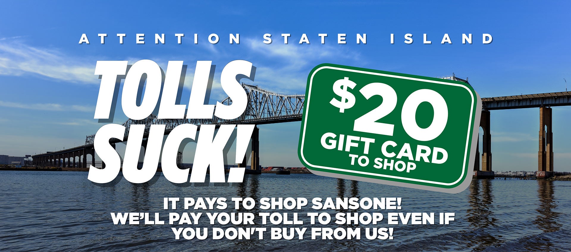 Staten Island $20 gift card to shop | Sansone Auto in Woodbridge NJ